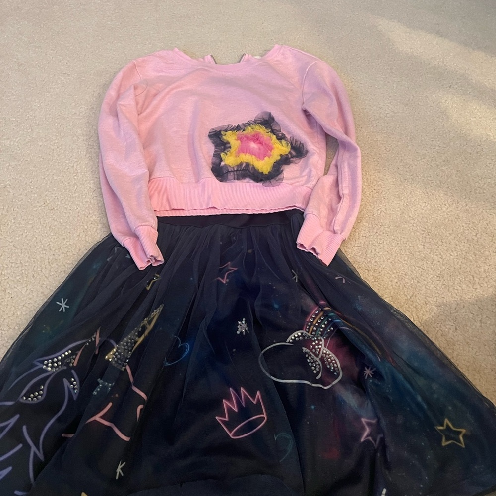 Truly Me Pink and Black Kids Formal Dress